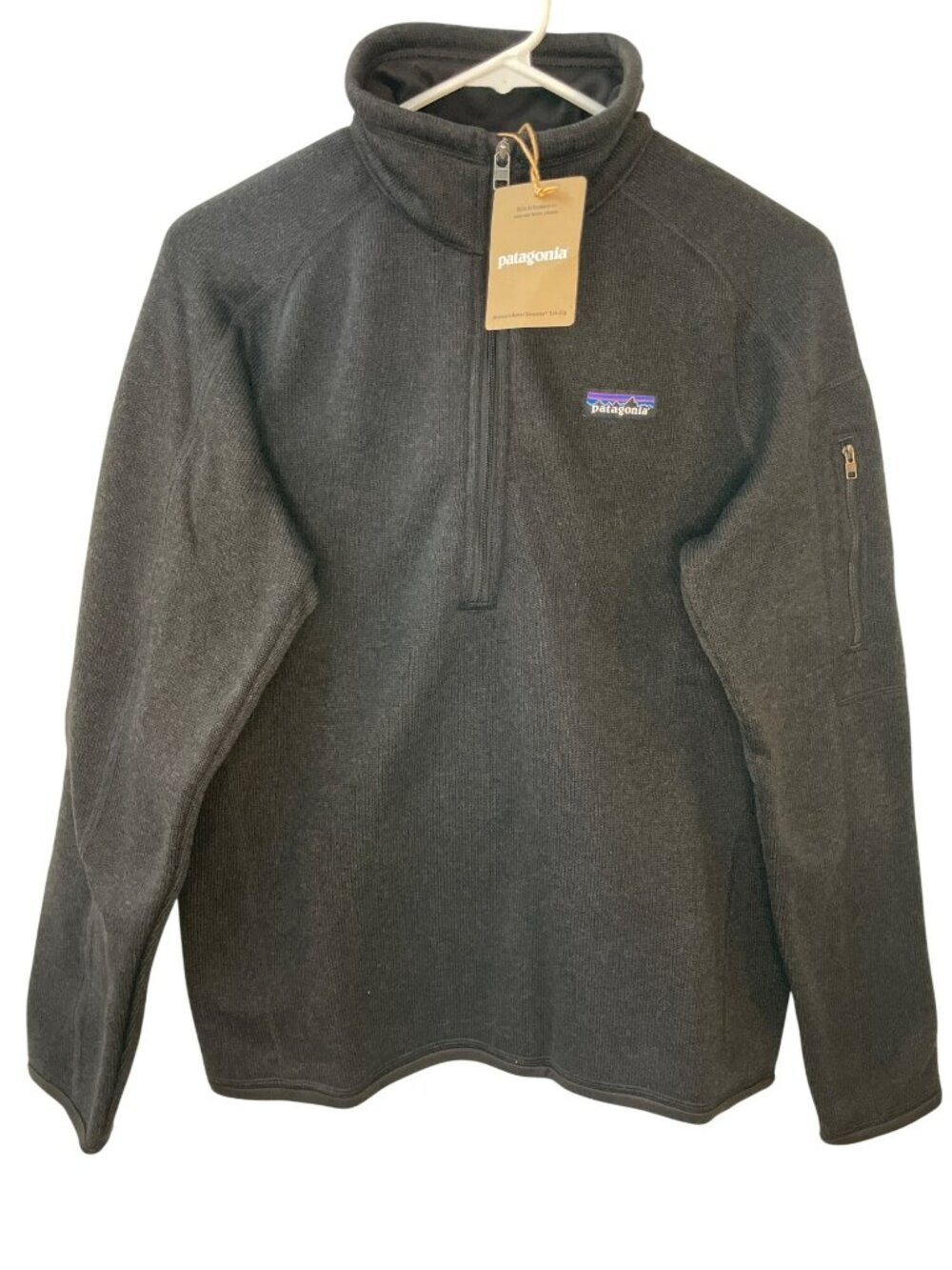 Patagonia Better Sweater 1/4-Zip Pullover Black Women's Sz M MSRP$139 NWT